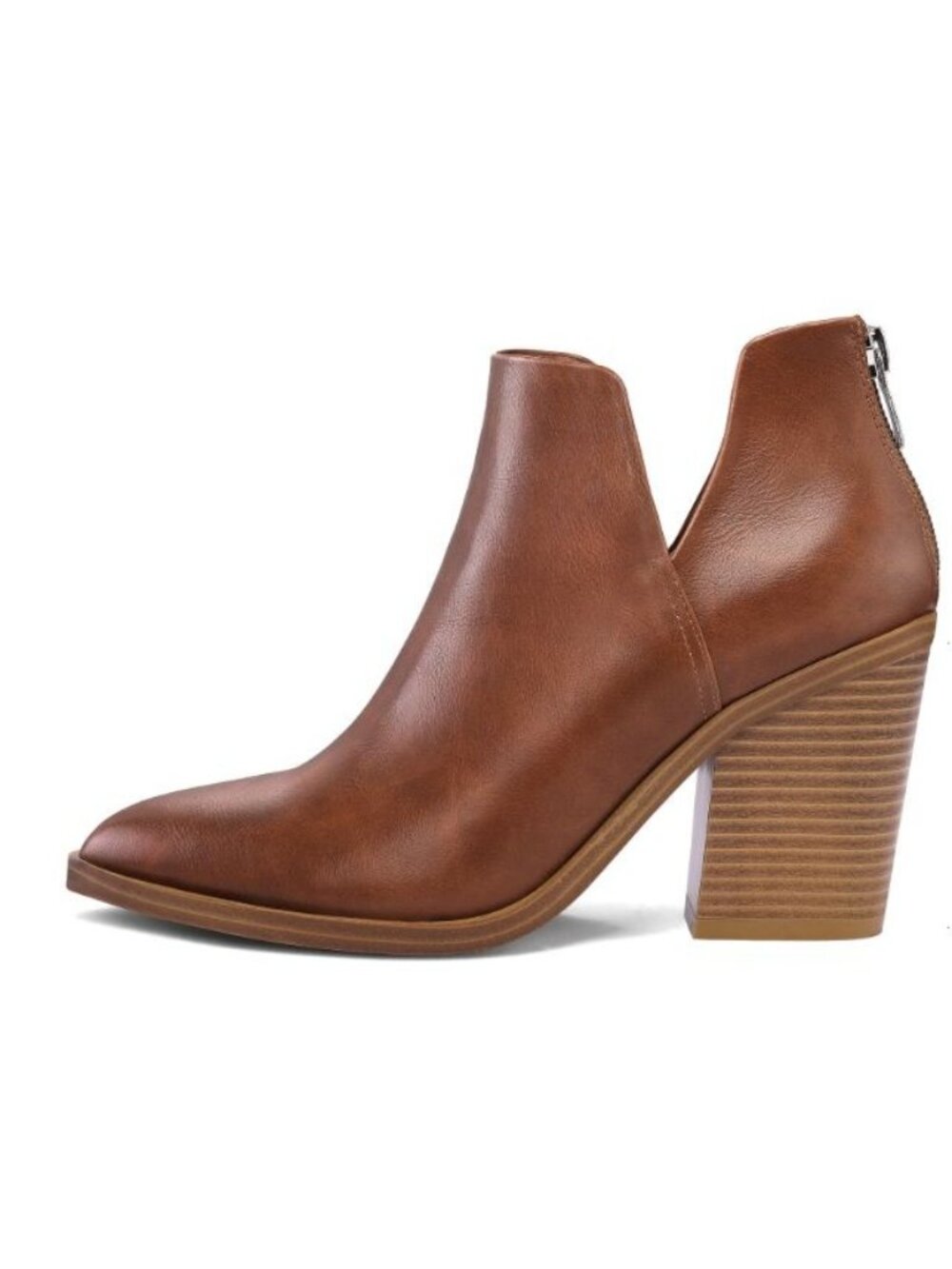 Mysoft Womens Ankle Boot 22D WLAX0401 Black Leather Zippered Booties Size 7.5M